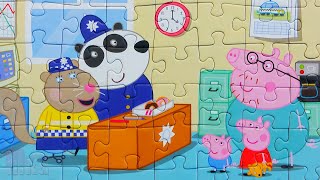 Свинка Пеппа В Полицейском Участке - Собираем Пазл Для Детей Peppa Pig Merry Nika