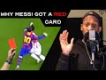 PRO FOOTBALLER REACTS TO MESSI ATTACKING SKILLS - Did he deserve that red card?