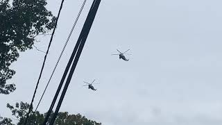 2 Military Helicopters flying over my house in Westfield, NJ 10/24/21