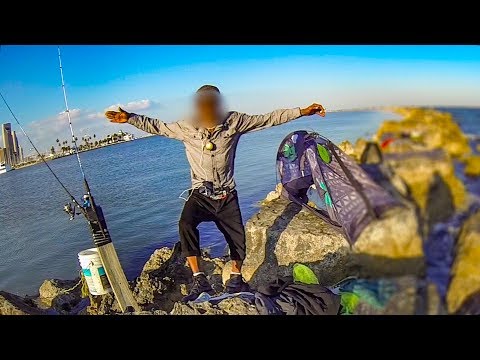 Guy Blockades the Jetty from Fishing!! (with Twist Ending)
