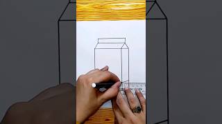 Milk box easy drawing #viral #shorts #ytshorts #tetrapak #milkday #cute #doodh @learntomakewithsam