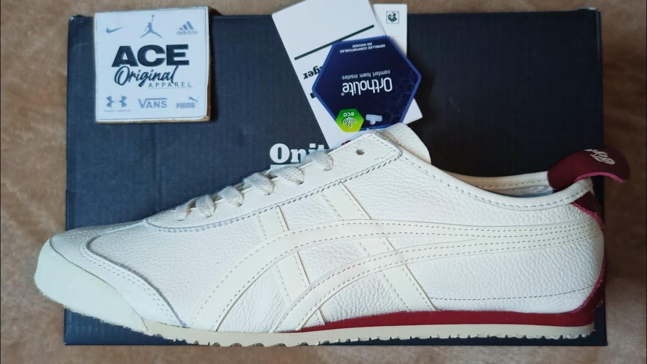 Onitsuka Tiger Mexico 66 - Cream/Beet Juice unboxing+quick review - YouTube