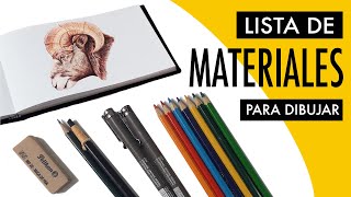 LISTA COMPLETA DE MATERIALES PARA DIBUJAR: LÁPICES, COLORES, PAPELES, CARBONCILLO...