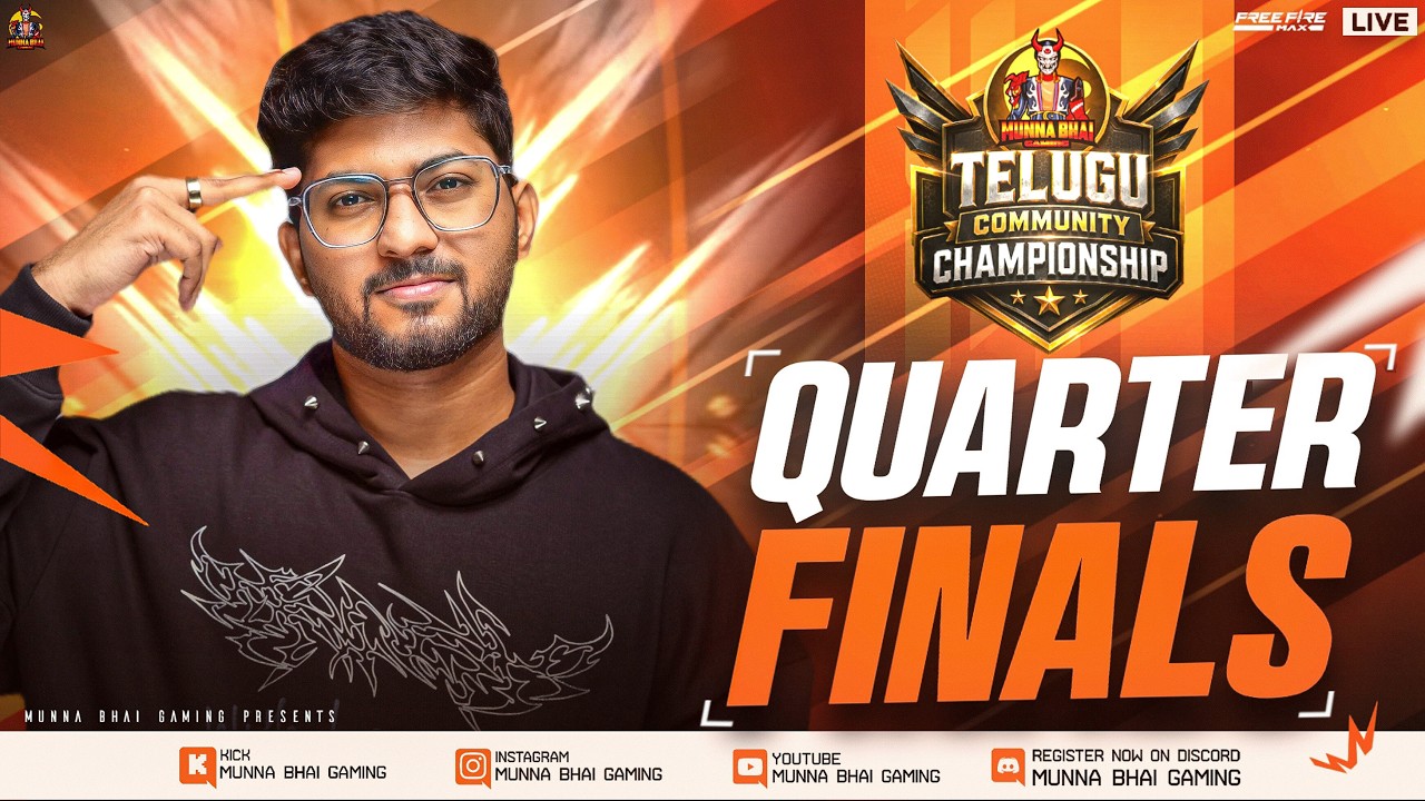 MBG x Telugu Community Championship - Quarter Finals Live 🔥  FreeFire Telugu Live - Munna Bhai #MBG