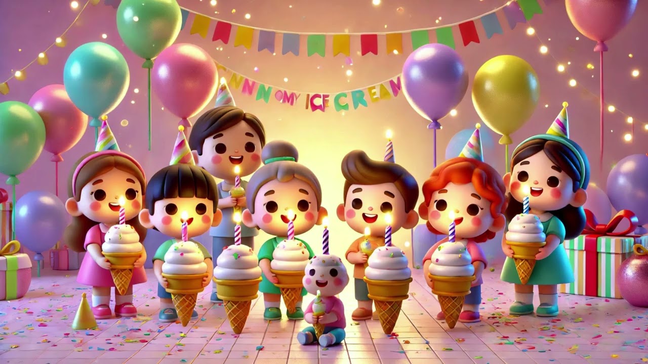 🍦🕯️ Candle on My Ice Cream 🎉✨ | Sweet Birthday Surprise 🎂| Nursery Rhymes & Kids Songs