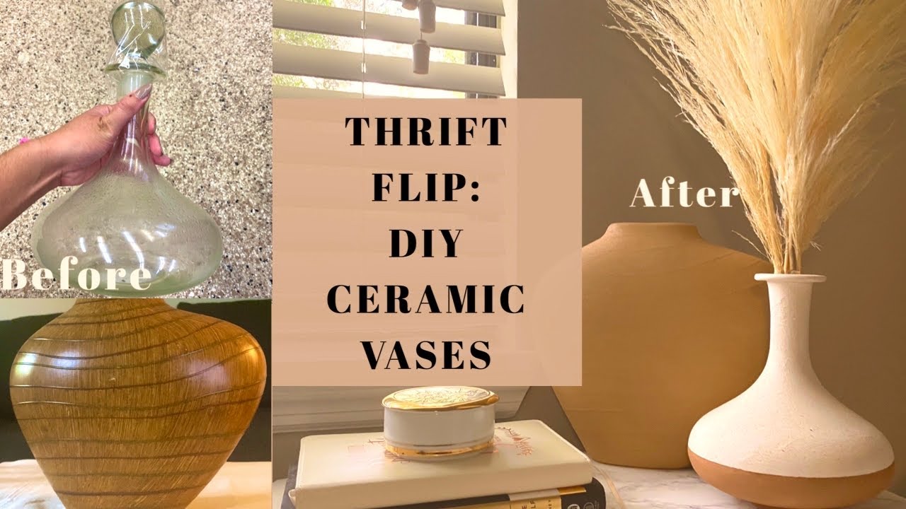 Easy thrift flip* DIY ceramic vases using baking soda