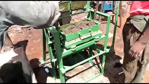 Solid block machine at work