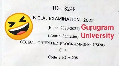 Object Oriented Programming Using C++ Question Paper 2022(4th semester) ||@BCAwithMannu||.
