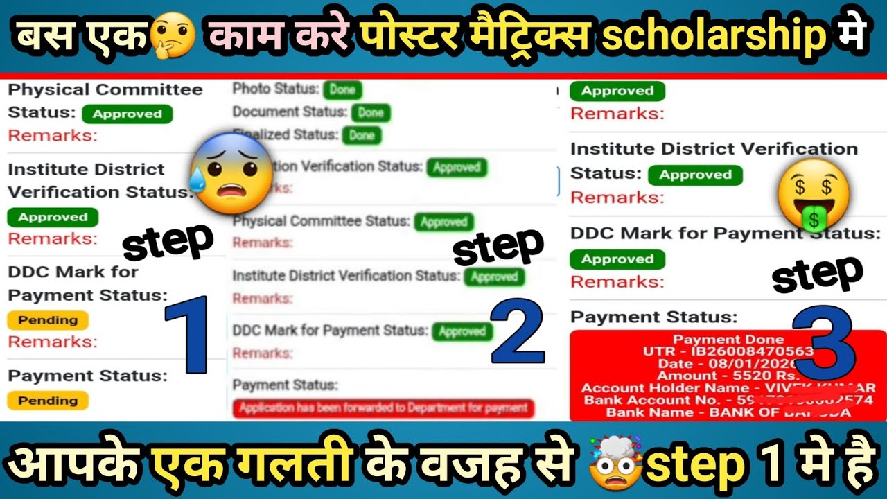 Bihar💫पोस्ट मैट्रिक्स scholarship बस एक click✨️// payment status//Ddc mark // 