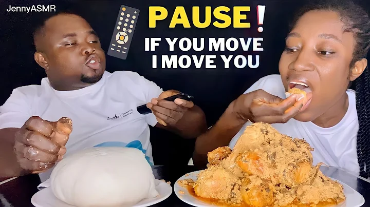 “PAUSE CHALLENGE” 🤣ASMR EGUSI SOUP AND POUNDED YAM FUFU MUKBANG AFRICA VILLAGE LIFE EATING SHOW