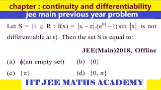 continuity  differentiability jee main 2018 offline by rs sir