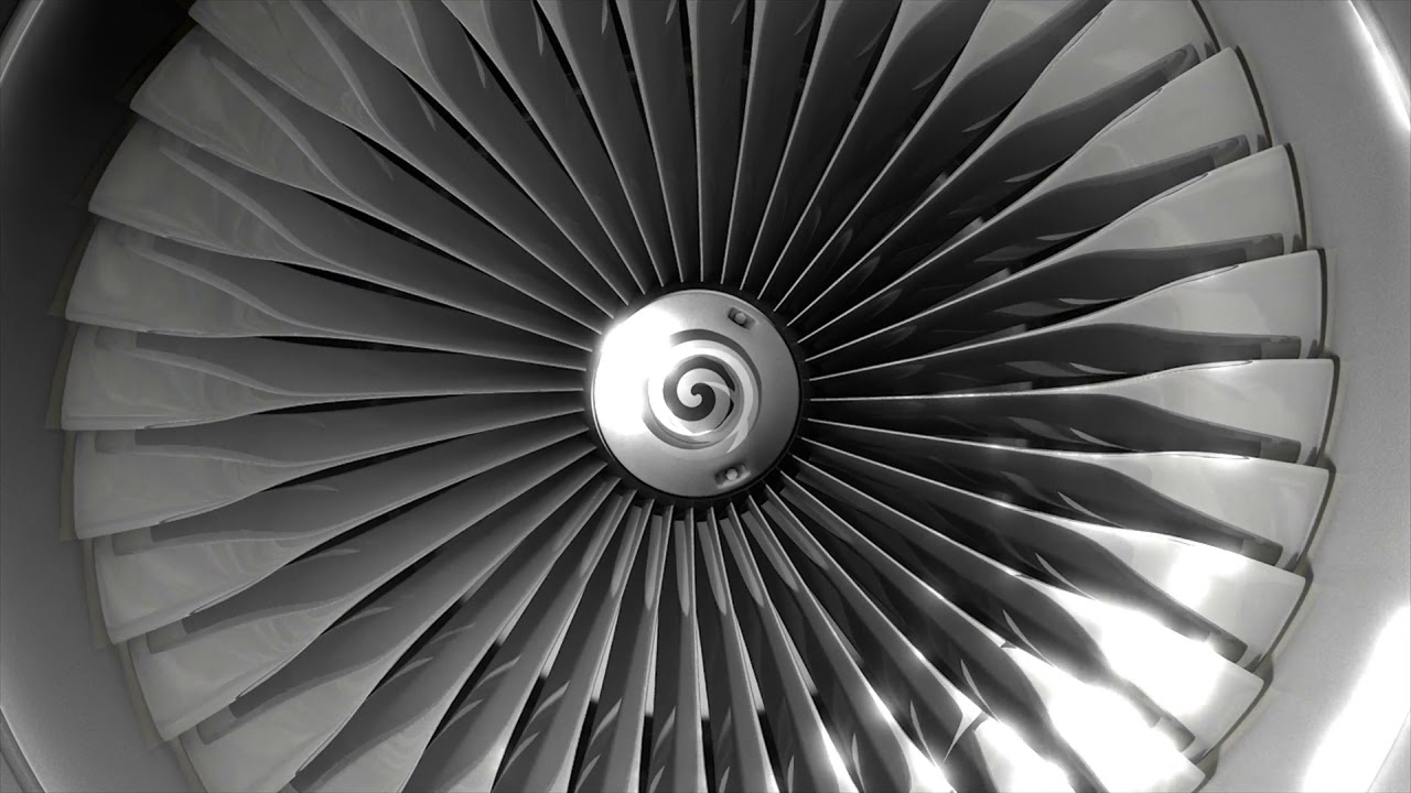 close up turbine engine front end fan engineering working running YouTube