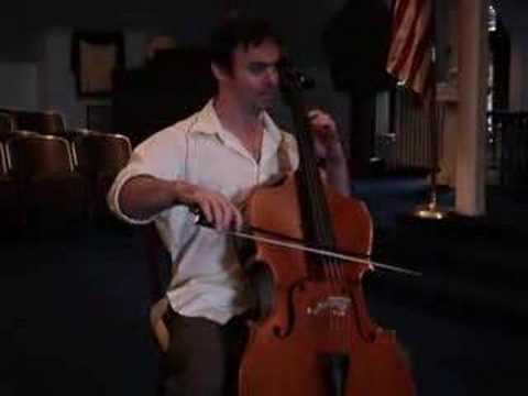 Cellist Miles Richardson plays a Thurman Sounport ...