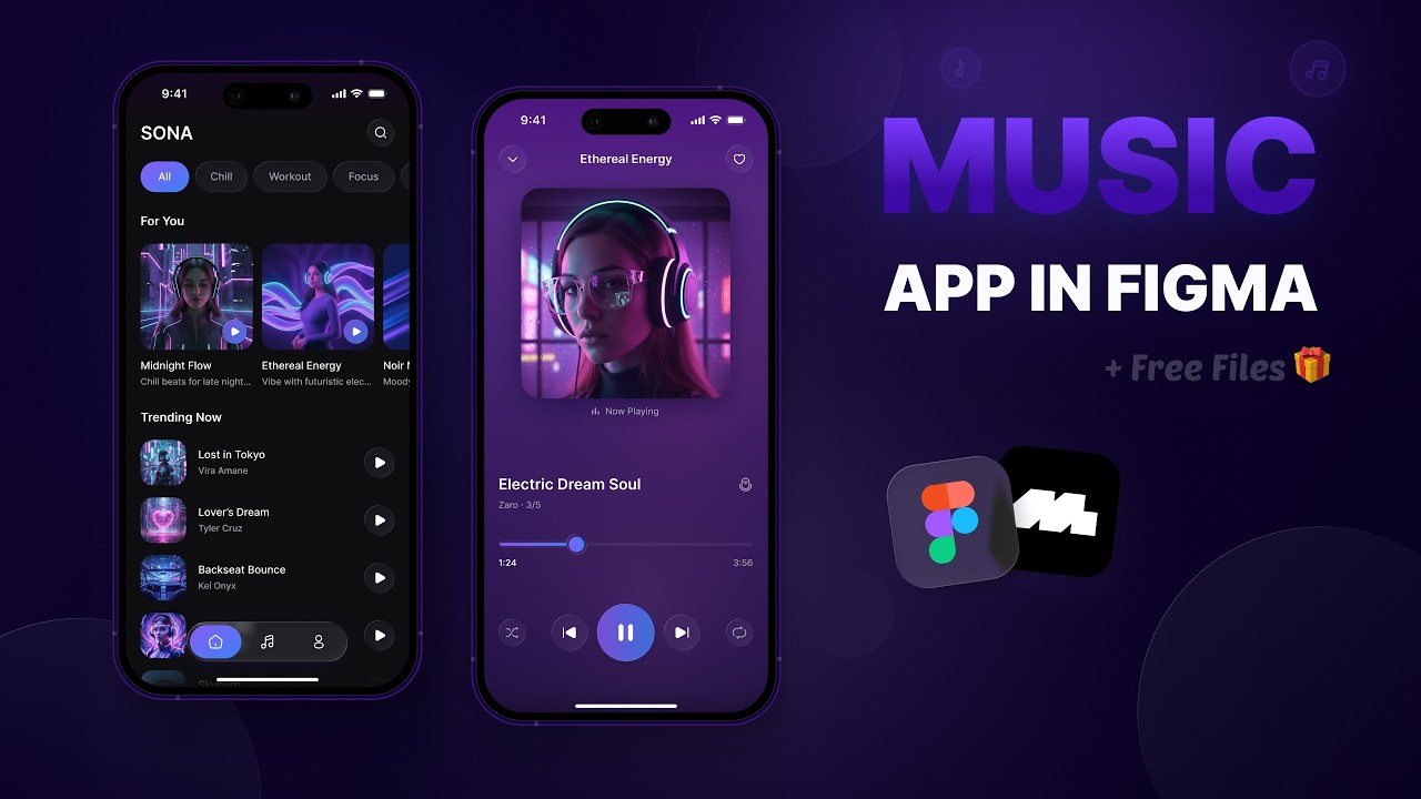 Music Player Mobile App UI Design in Figma + Mobbin | Full UI/UX ...