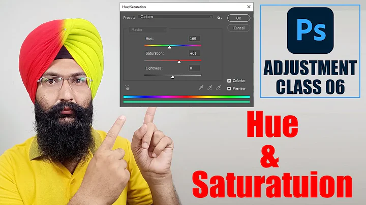 फोटोशॉप 2021 में ह्यू और सेचुरेशन | Hue and Saturation in Photoshop 2021 | Adjustment Class 06