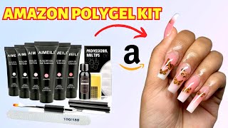 I Tried A $25 Polygel it From Amazon | Beginner Friendly &amp; Easy | Polygel Dual Form Nail Tutorial