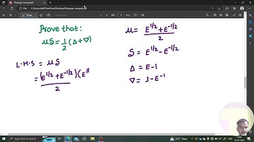 Prove that µ δ= 1/2(Δ+∇) | Relationship between Operators
