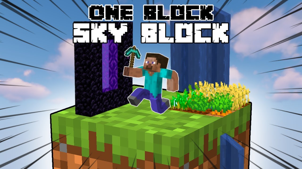 Going to the Nether in One Block Sky Block - YouTube