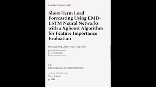 Short-Term Load Forecasting Using EMD-LSTM Neural Networks with a Xgboost Algorithm f... | RTCL.TV