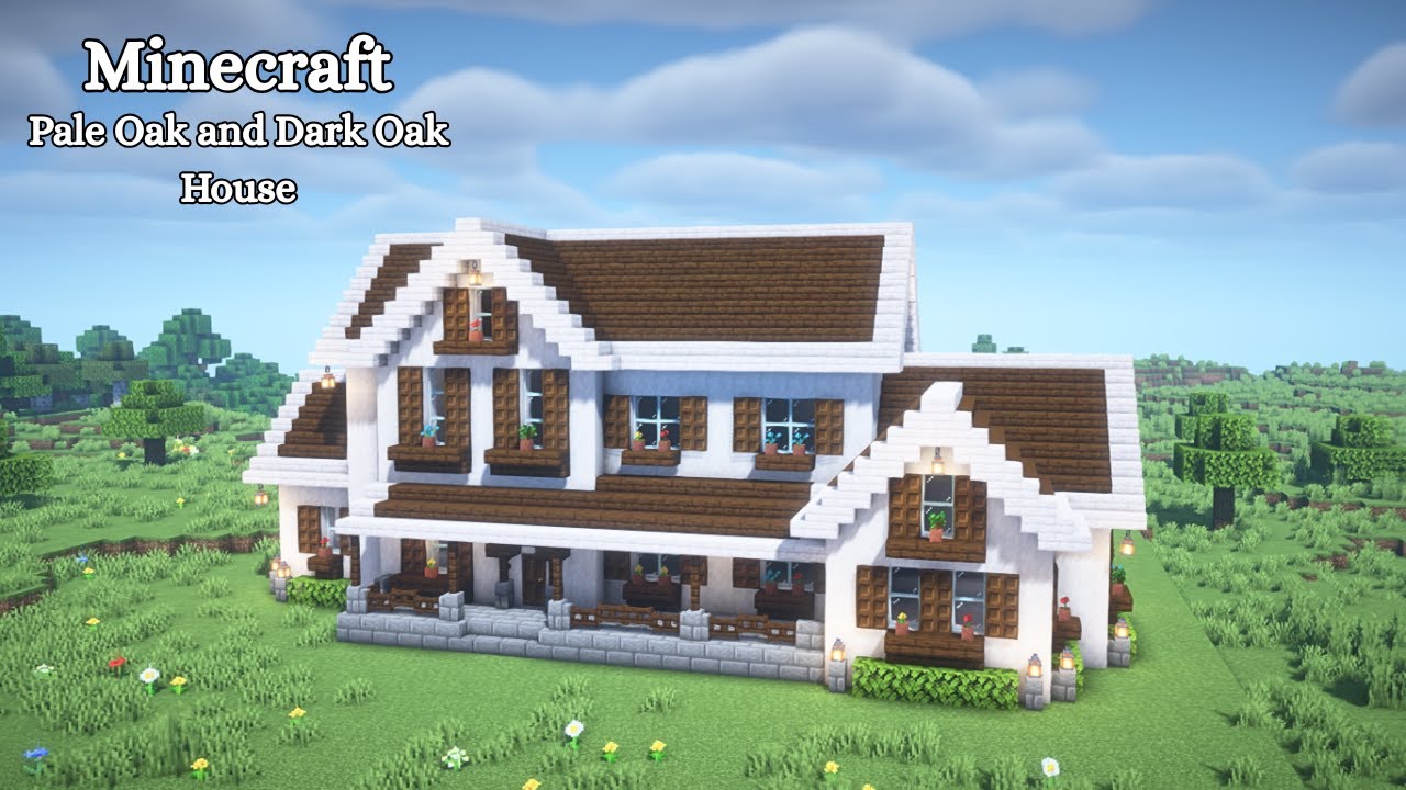 【マインクラフト】ペールオークとダークオークの家の作り方【マイクラ建築】【Minecraft】 - YouTube