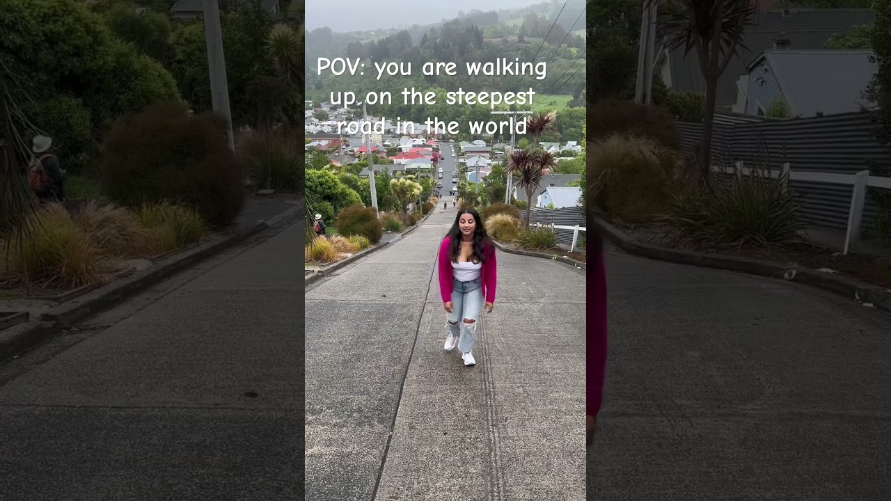 The steepest road in the world is Baldwin Street in Dunedin, New Zealand 🇳🇿