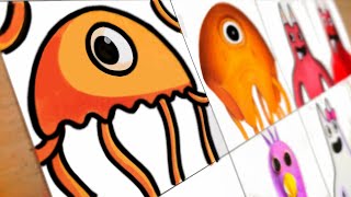 Drawing Monsters Cartoon vs Realistic [ Garten Of Banban 4 ]