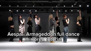 Aespa - Armageddon full dance mirrored tutorial minakdance