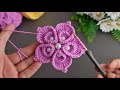 3D Super!. Easy.. Tunisian Crochet Flower 🌺 Very easy crochet rose flower making for beginners