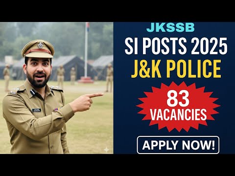 Breaking J K Police Sub Inspector Recruitment 83 Posts Out Now Eligibility Criteria Exam JKSSB