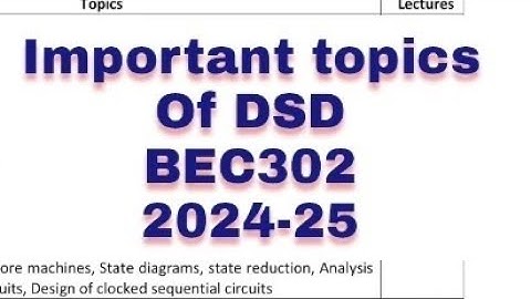 Important topics of DSD BEC302 | Digital system design Important Topics | 2024-25