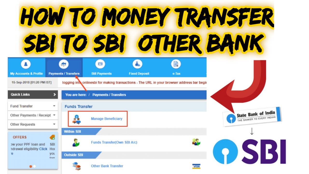 How To Transfer Money From SBI To Other Bank Account Using The Online SBI Internet Banking |