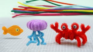 CRAFT AND FUN - 3 amazing animals with PIPE CLEANER - Part 3