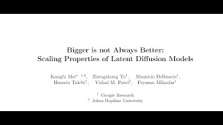 [QA] Bigger is not Always Better: Scaling Properties of Latent Diffusion Models