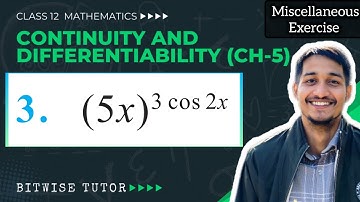 Differentiate (5x)^(3cos(2x)) | Differentiate 5x power 3 cos 2x