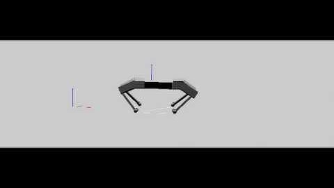 Quadruped trotting quickly (foot plans visualized)