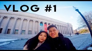 Vlog #1 || New England Winter, MFA Boston, Good Sushi