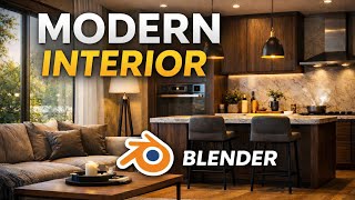 Modern Interior Render in Blender | Realistic 3D Archviz