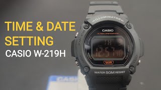 How To Set Time And Date Casio Illuminator W-219H