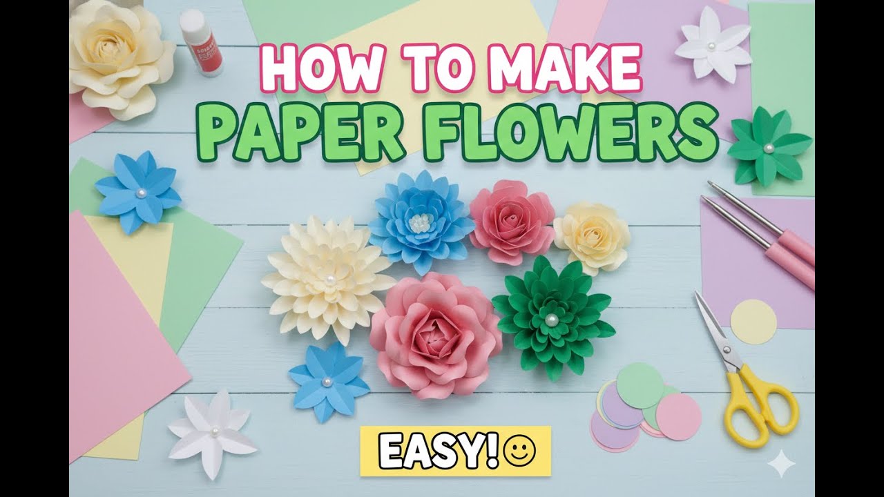 How to Make Paper Flowers | Super Easy DIY Tutorial 🌸- Paper Fold Fantasy