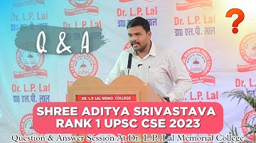 UPSC 2023 AIR 1 Aditya Srivastava