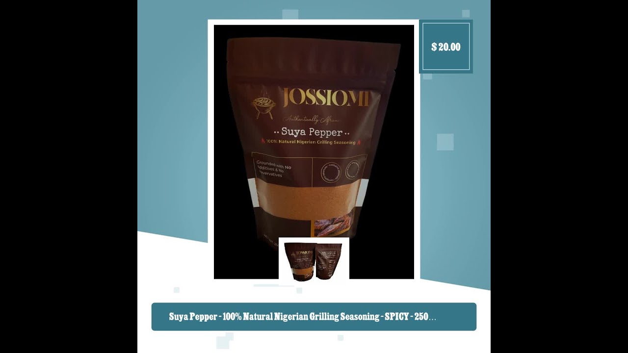 Suya Pepper - 100% Natural Nigerian Grilling Seasoning - SPICY - 250g(8oz)