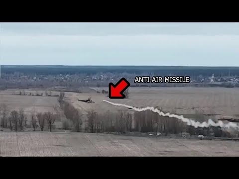 🔴 Ukraine War - Russian MI-24 Hind Helicopter Downed By Frontal Hit Of Ukrainian Anti-Air Missile