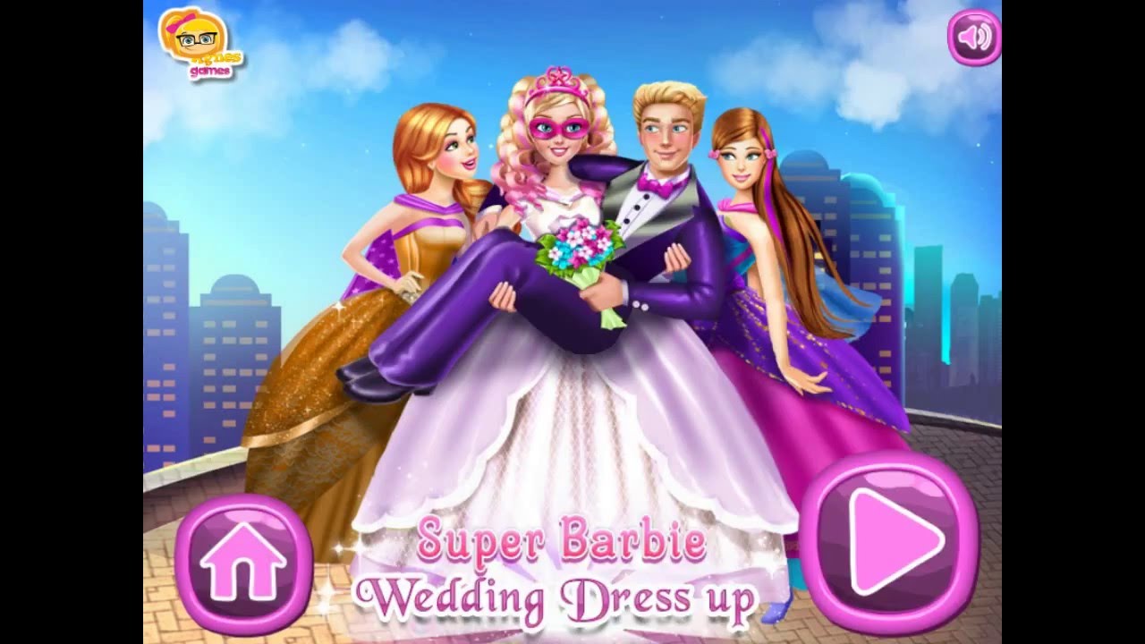 Super Barbie Wedding Dress Up Games For Kids YouTube