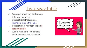 Two-way table, finding relationship in two-way table.