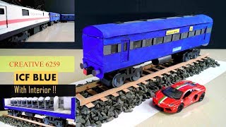 How To Make A Train Engine With Cardboard & DC Motor | DIY RC Train | ICF BLUE COACH With Interior