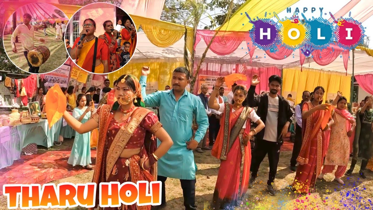 Tharu holi dance 👫 || Tharu sanskrit ka dance parwatiya utthan samiti nanakmatta India #india #nepal