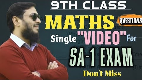 9th Class MATHS | SA-1 LAST MINUTE QUESTION  | Before the Exam