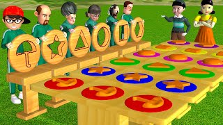 Squid Game vs Scary Teacher 3D Fly Into Key Lock Honeycomb candy Challenge Granny vs Neighbor Loser screenshot 5