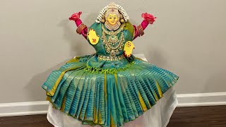 Varalakshmi Devi Saree draping / Varamahalakshmi Saree decoration  / varalakshmi pooja