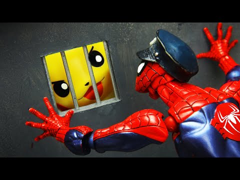 SPIDERS PIKACHU LOST in Choo Choo THANOS Train